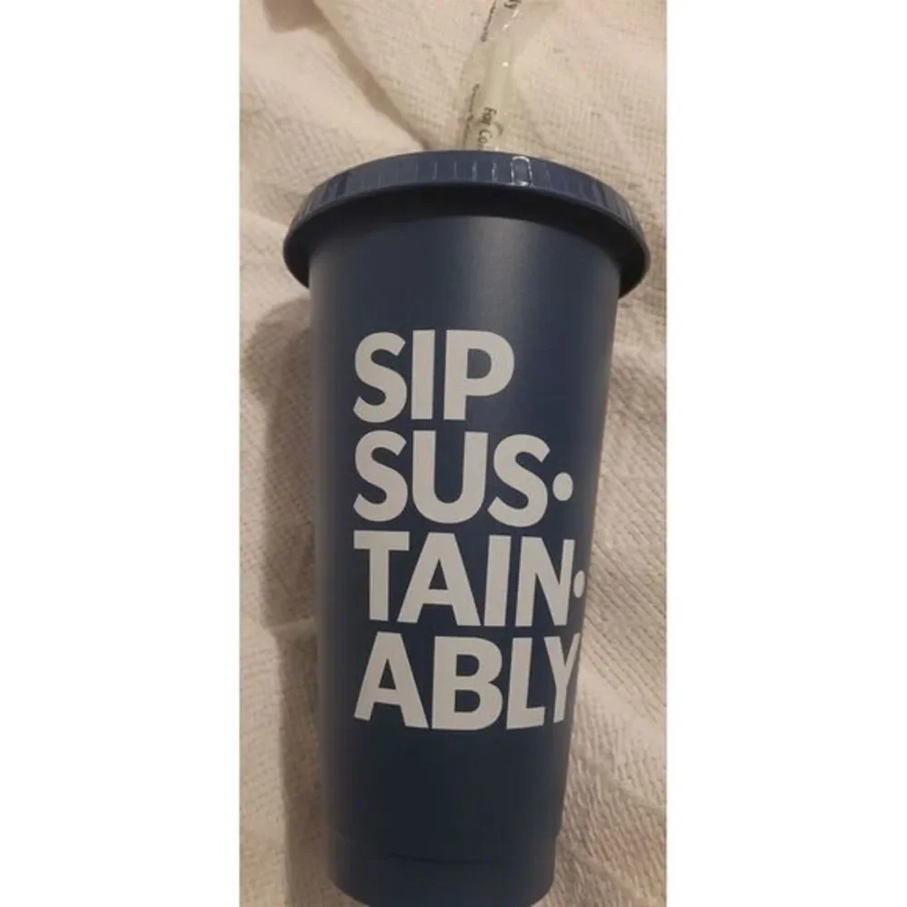 starbucks‎ earth day cup Cold 24 Oz Teal Fan New